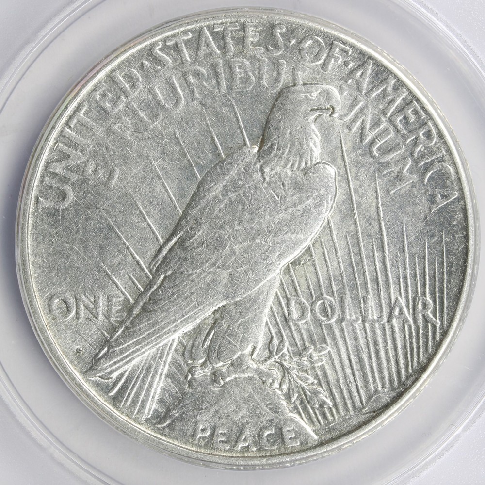 1925-S $1 Peace Silver Dollar ANACS AU50