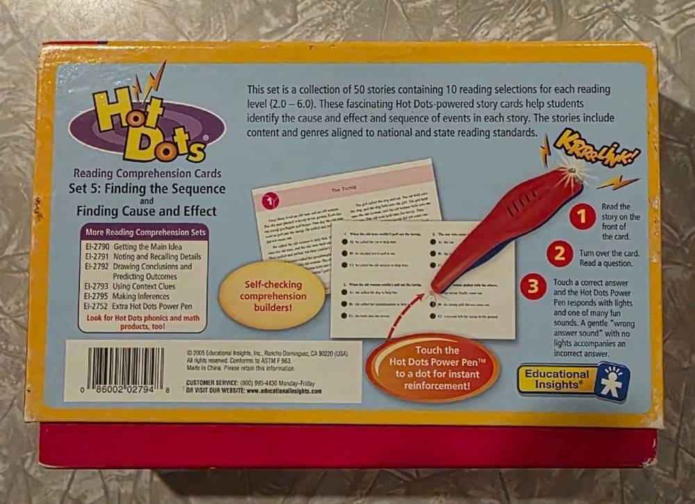 Hot Dots Reading Comprehension Set 5 Finding the Sequence/Finding Cause & Effect