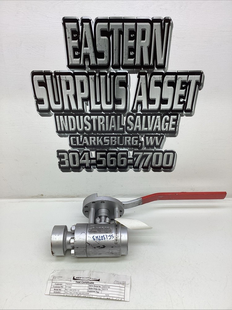ValvTechnologies B0L1-SW-STD 1.5” High Pressure Ball Valve UNUSED