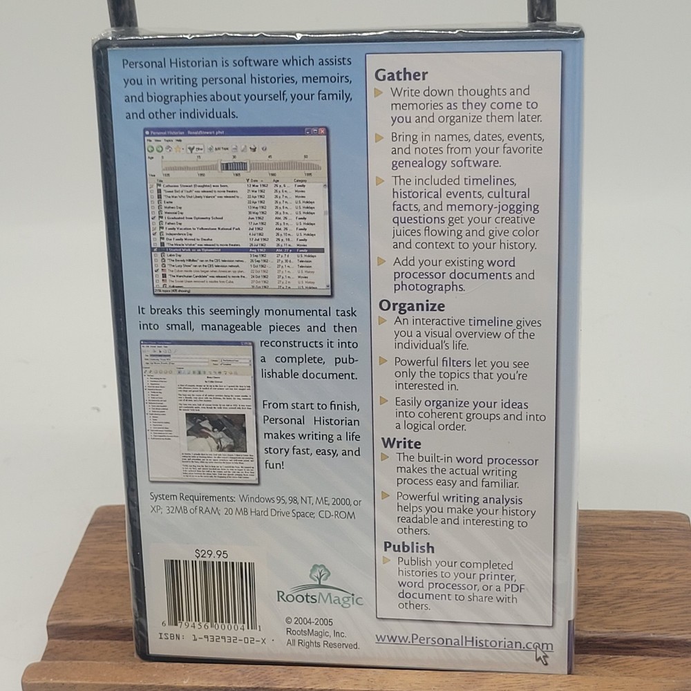 New Sealed Personal Historian CD-ROM Personal History Writing Software