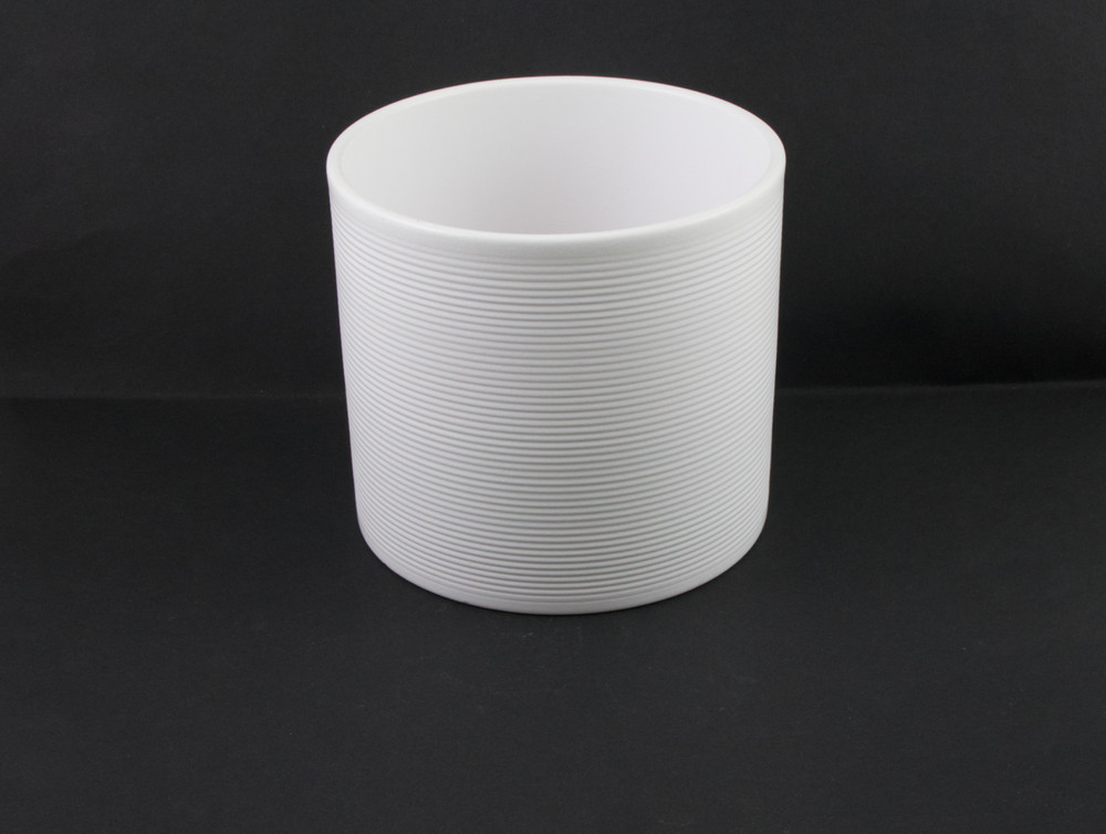 Scheurich Germany Small White Ribbed Ceramic Planter 828-14