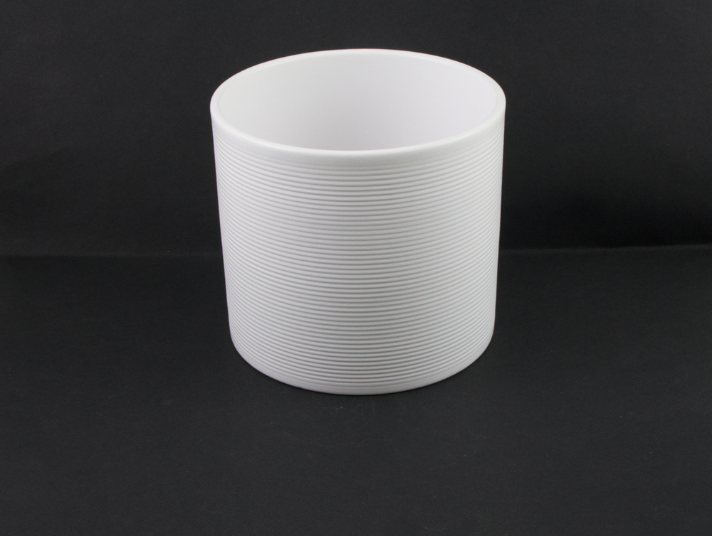 Scheurich Germany Small White Ribbed Ceramic Planter 828-14