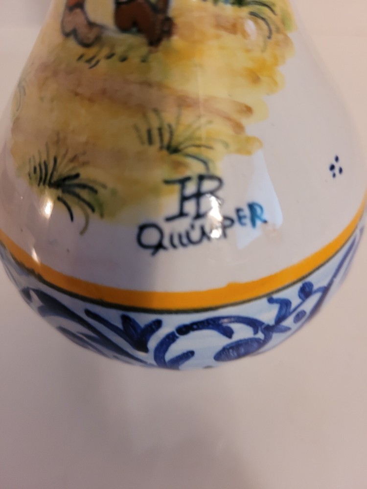 H B Quimper Vase/Decanter Marked 7"