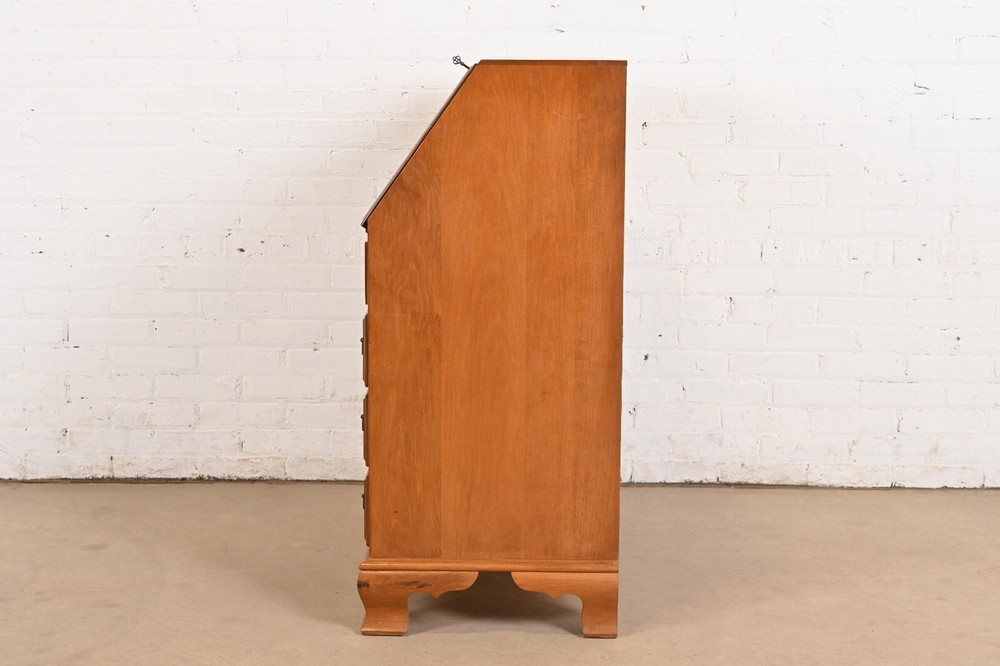 Ethan Allen Early American Solid Maple and Birch Drop Front Secretary Desk