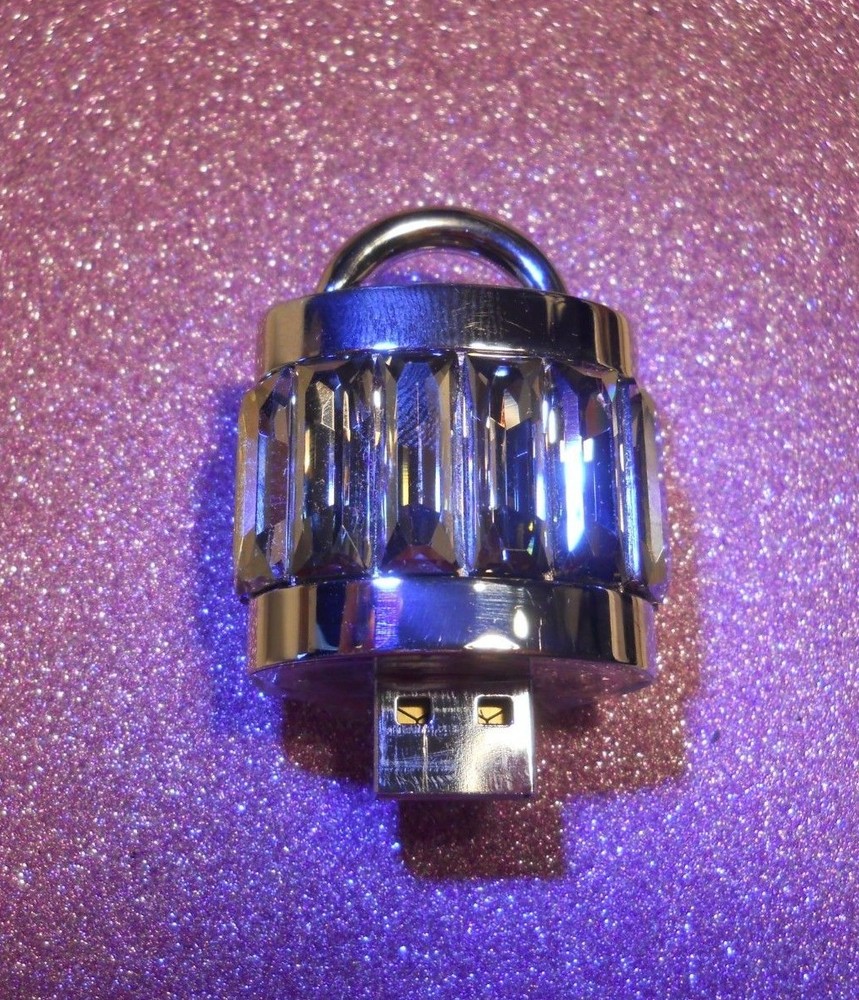 Swarovski® signed Active crystals Baguette 1GB USB 2.0 Memory Key Philips Lock