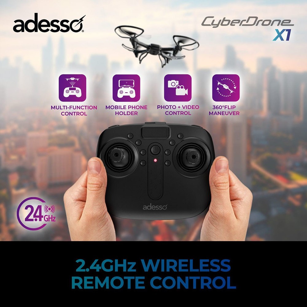 Adesso CyberDrone X3 2K FPV Drone with Remote Controller