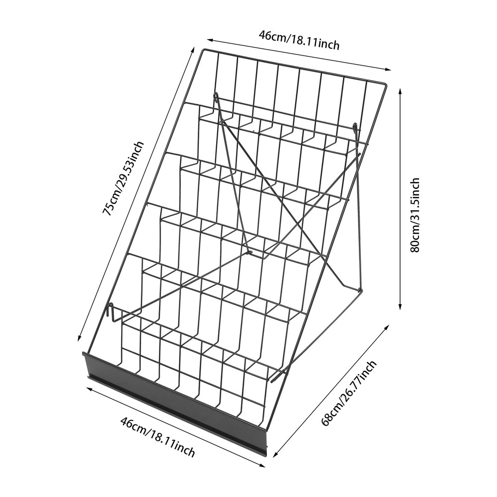 6-Tier Wire Countertop Rack Iron Book Display Rack Comic Book Display Rack