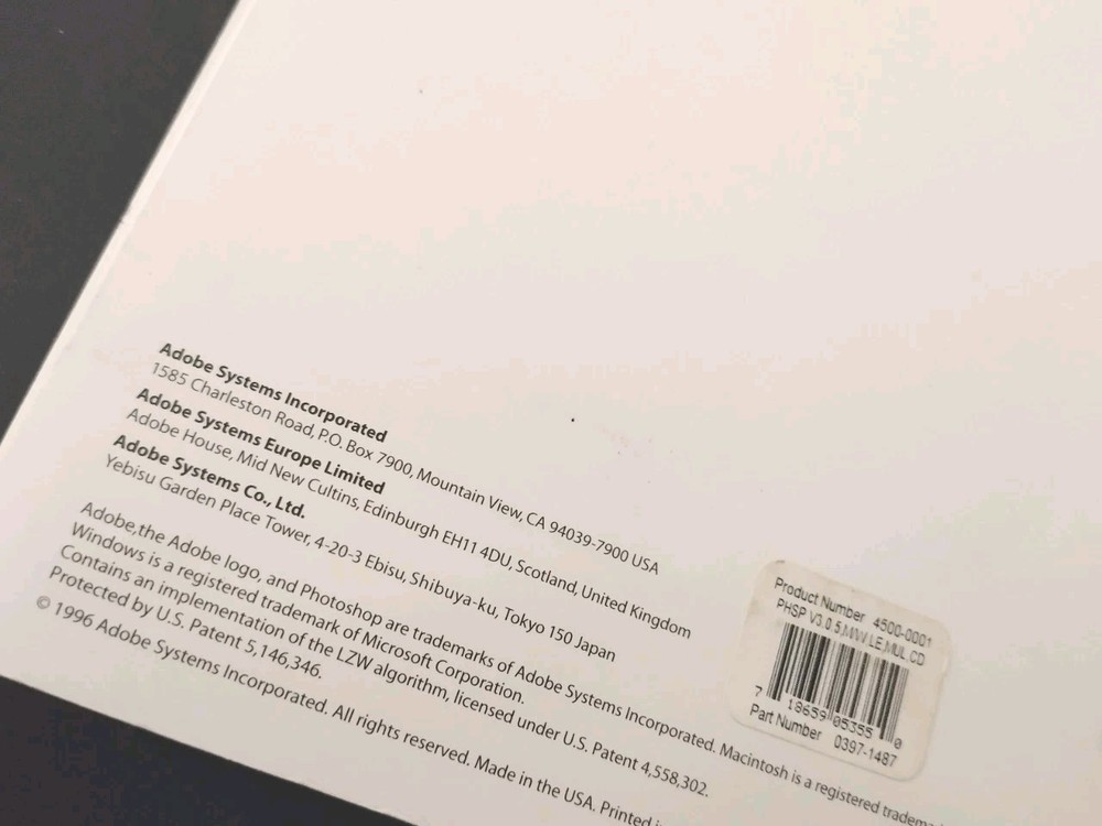 Adobe Photoshop LE Manual & Install CD 1995