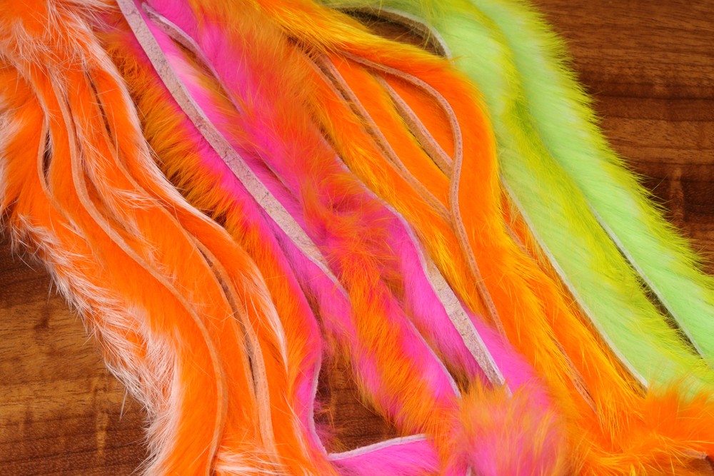 Hareline Dubbin' TWO TONE RABBIT ZONKER STRIPS Fly & Jig Tying Material