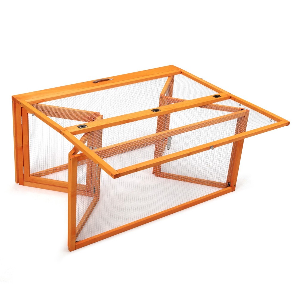 Collapsible Wooden Chicken Coop with Run Stable Comfortable Chicken Brooder Box