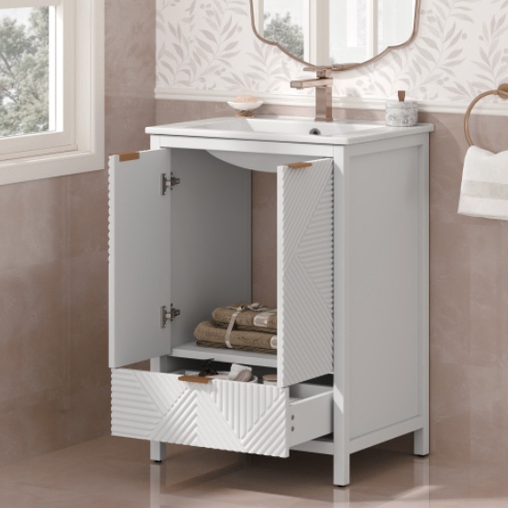 White High Quality MDF Vanity For Bathroom Durable 24 inch Bathroom Sink Vanity