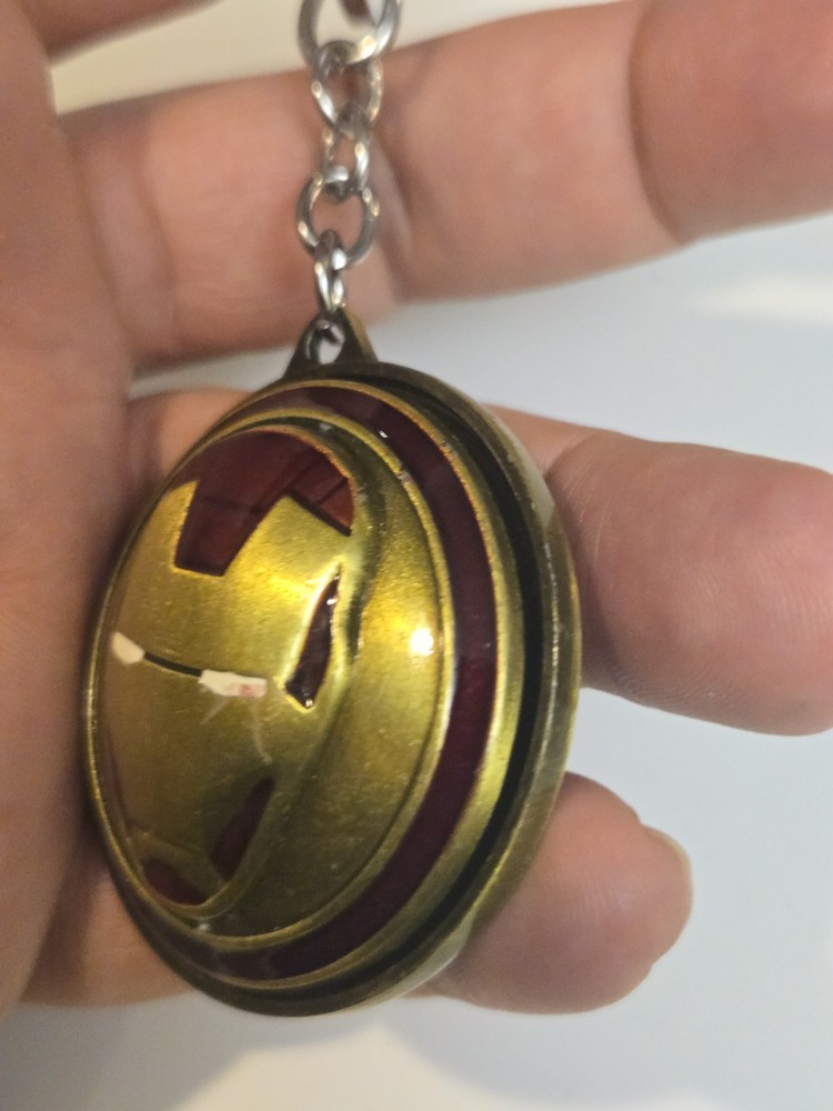 Marvel Comics Iron Man Face Spinner Shield Metal Key Chain C76