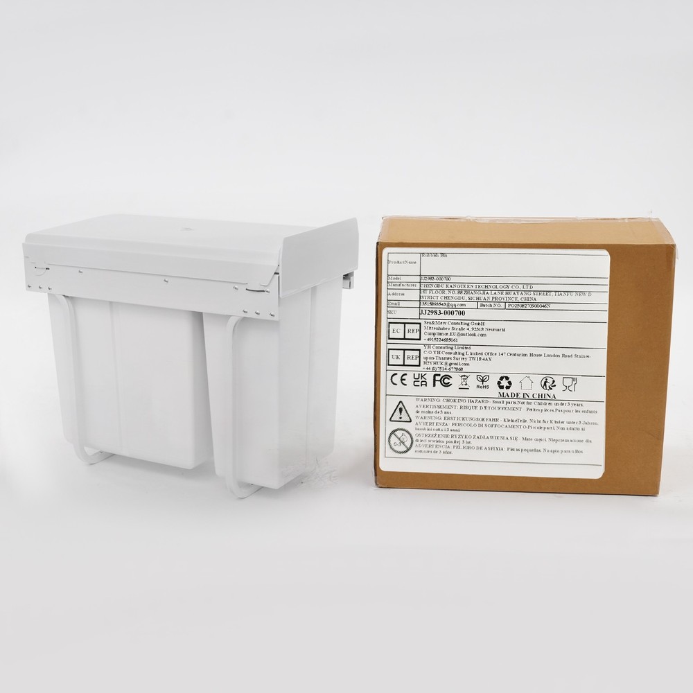 Pull Out Under Cabinet Trash Can 10L+20L Cabinet Garbage Can Ordinary Rail