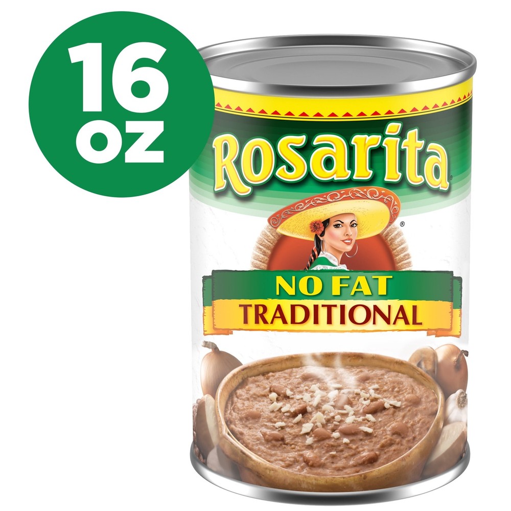 8 Pack No Fat Traditional Refried Beans 16 oz.
