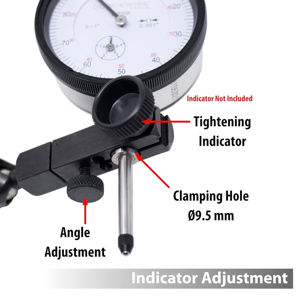Magnetic Indicator Stand with High Pull Force, Adjustable for Accurate Readings