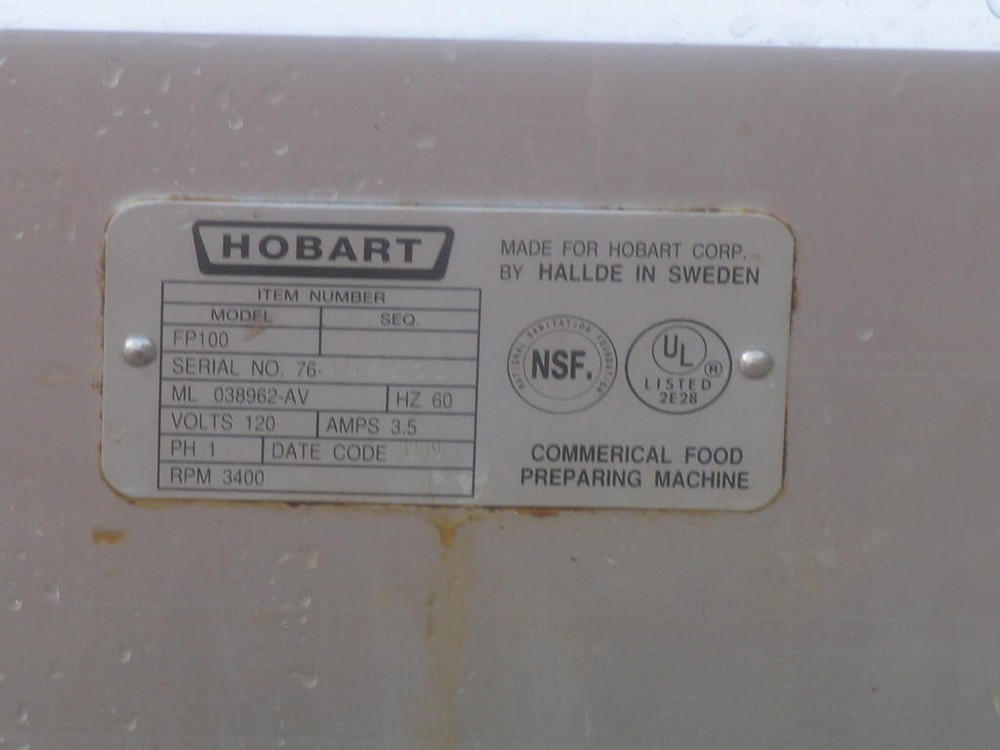 Hobart Food Processor FP100