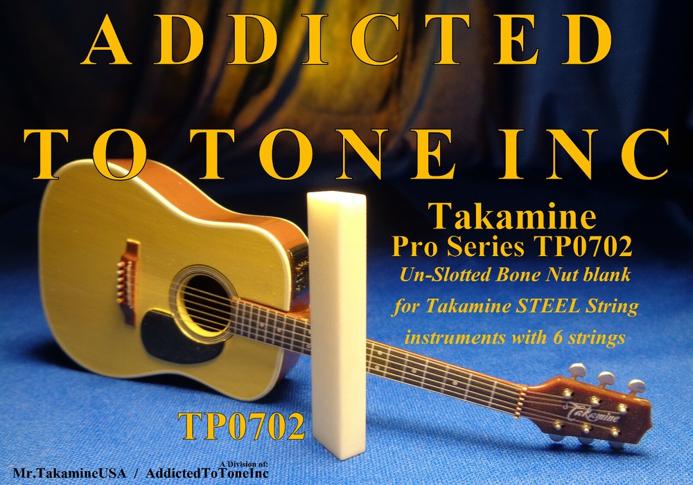 Takamine Pro Series 6 String UNSLOTTED BONE NUT / OEM Part / TP0702 STEEL STRING