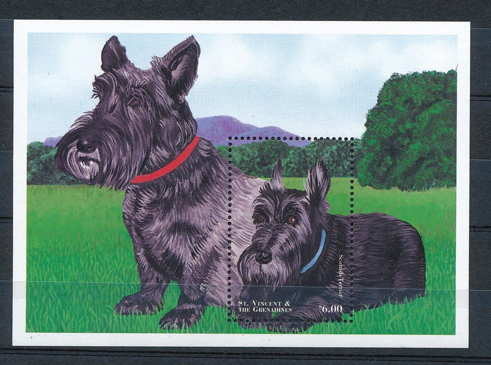 St-Vincent - MNH Terrier Dogs Pets Sheet (1998)