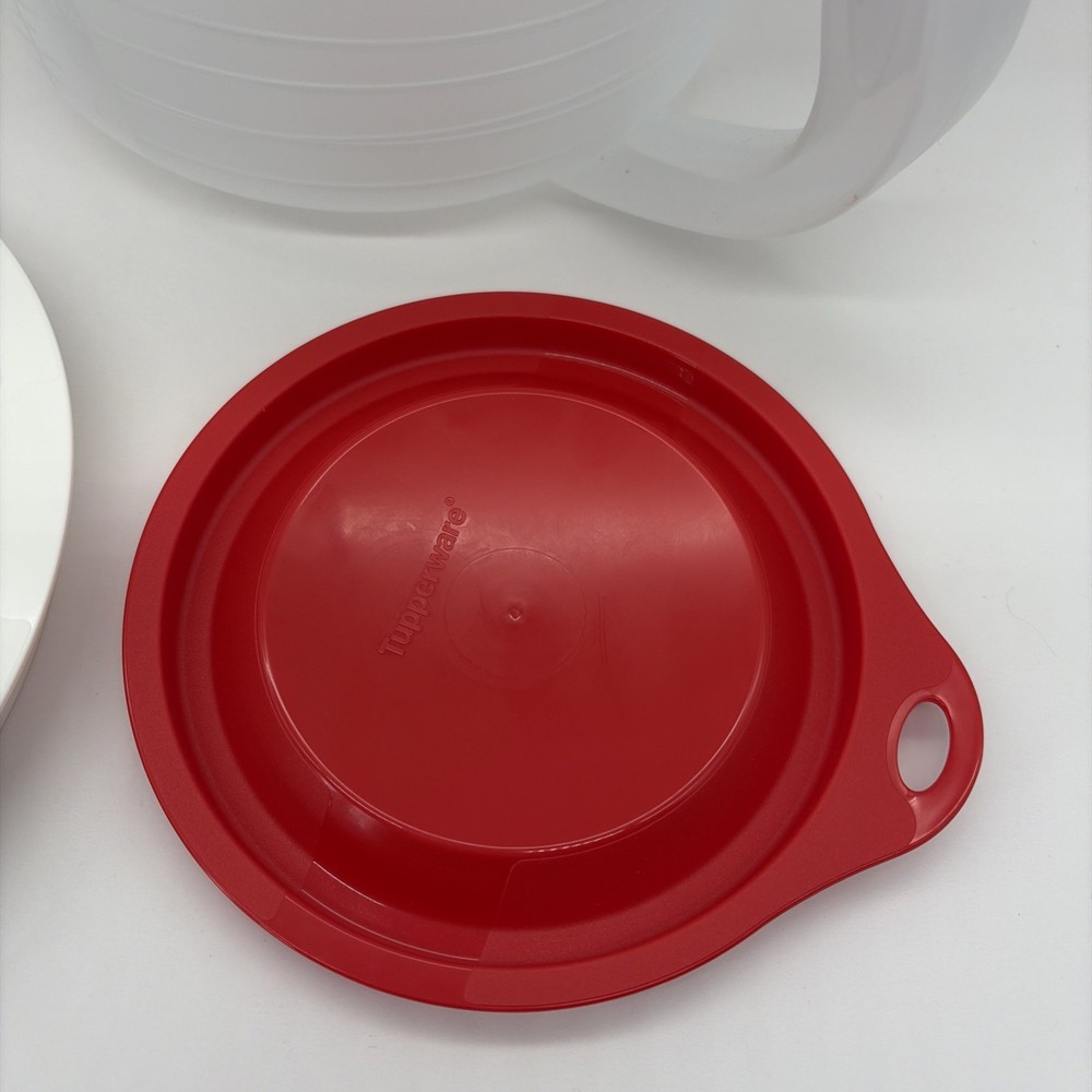Tupperware Mix N Store Plus Pitcher 8 Cup 5665A-2 Prep Essentials Red Lid New