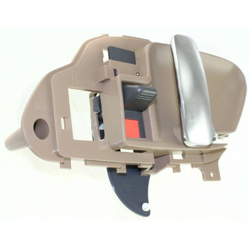 Interior Door Handles Front Rear Beige Chrome 2pc Set