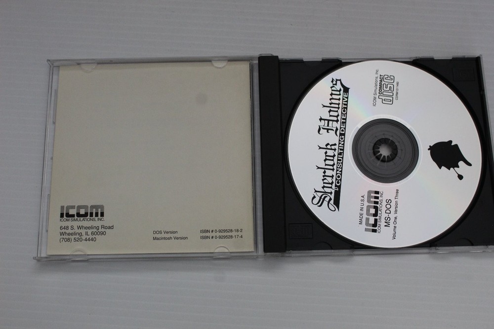 Sherlock Holmes Consulting Detective Software for MS-DOS Macintosh CD-ROM ICOM