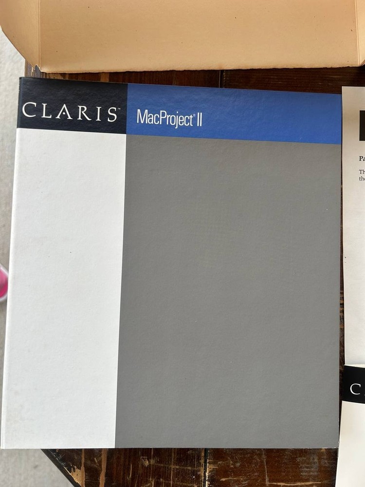 Claris MacProject II Boxed Software Disks Manuals Vintage