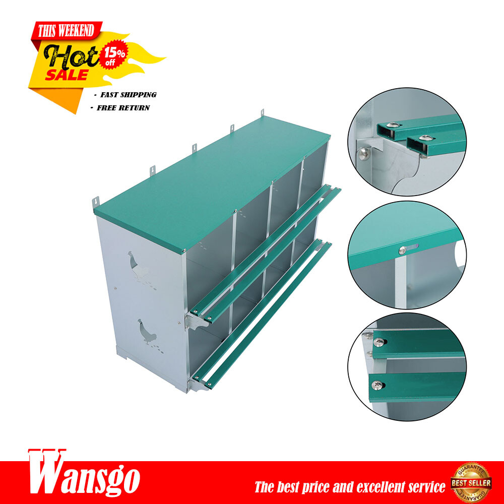 Chicken Nesting Boxes 8 Hole Nesting Box for Laying Eggs Heavy Duty Metal