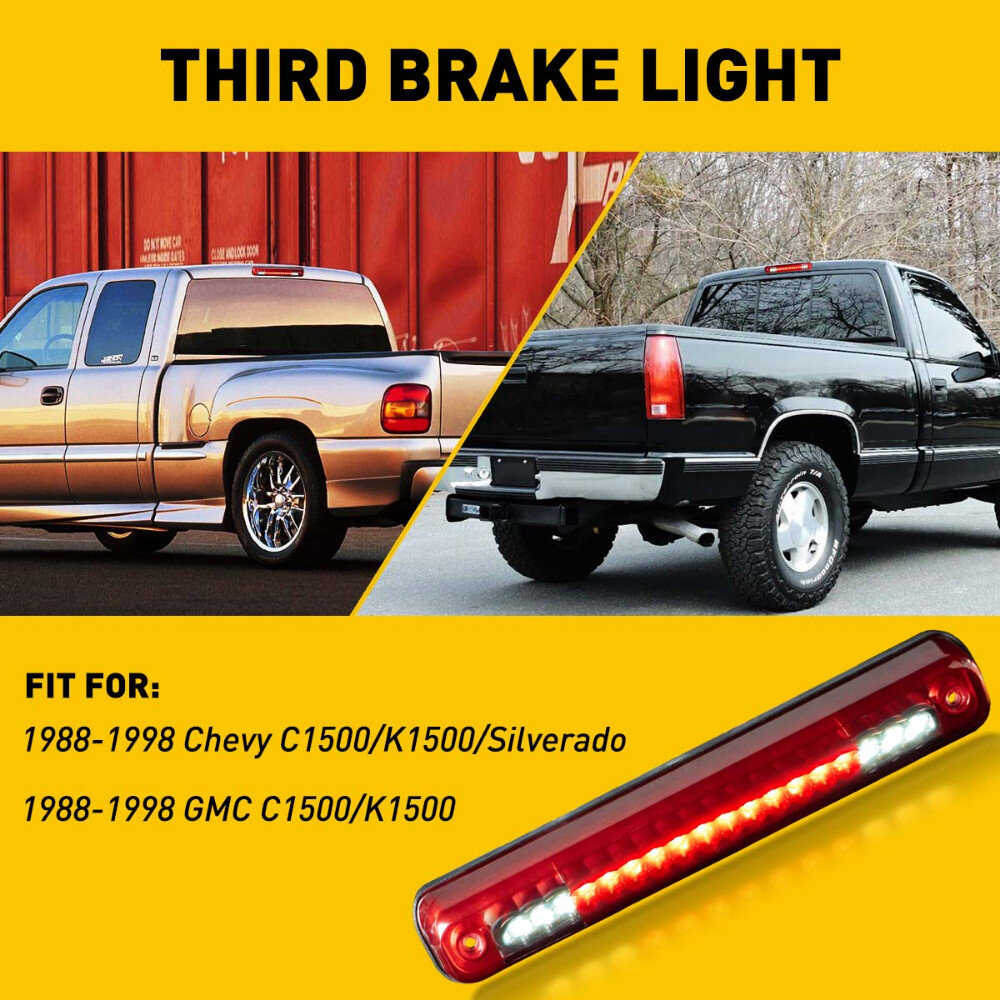 Third 3rd Brake Cargo Light Red For Chevy GMC C/K1500 Silverado Sierra 88-98 EOA