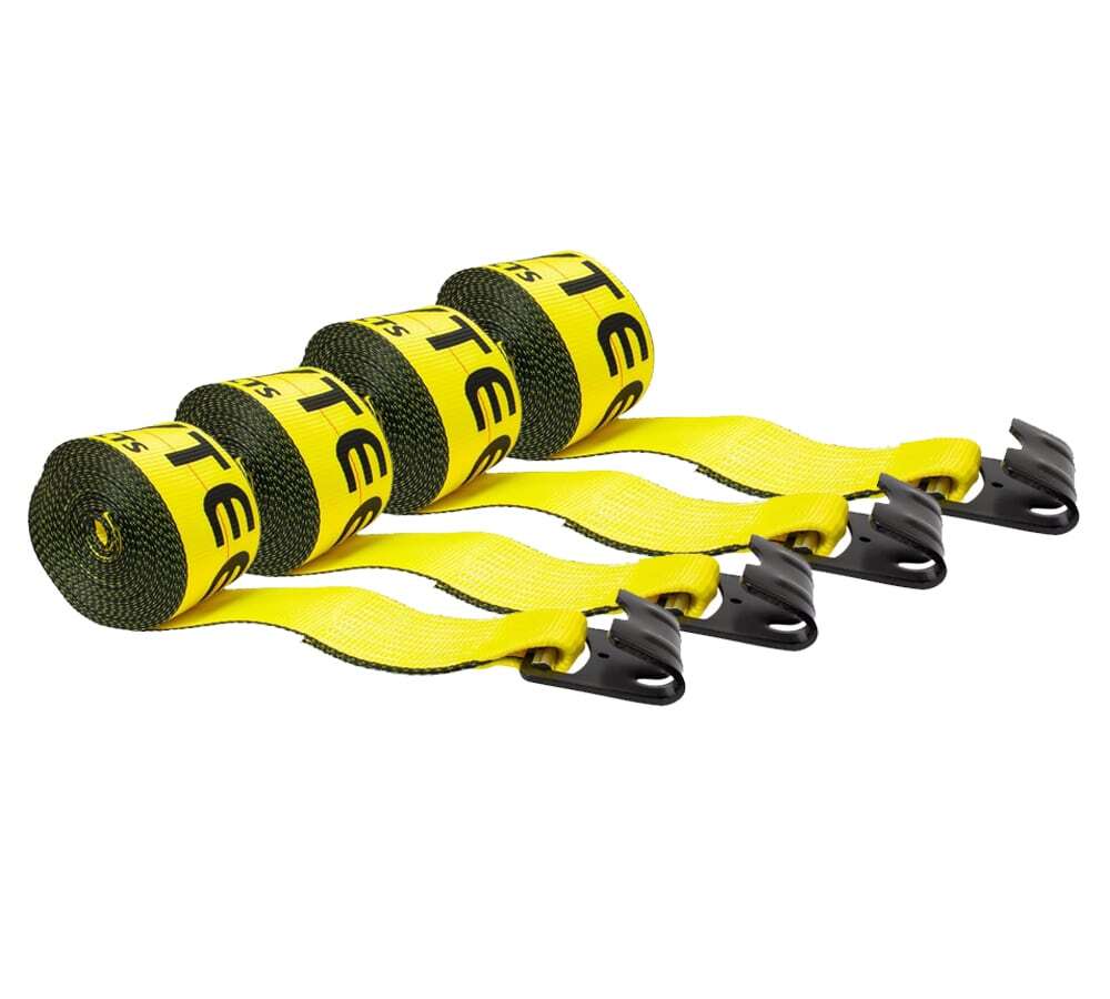 (4 Pack) 4 in. x 80 ft. Winch Strap with Flat Hook