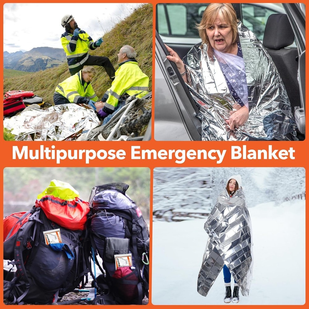 Space Blankets 6pk, Mylar Emergency Thermal