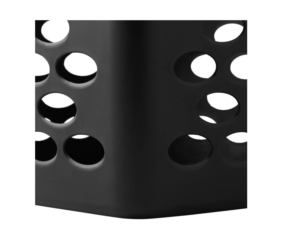 (3 pack) Mainstays Flex Square Laundry Hamper, Black, Adult