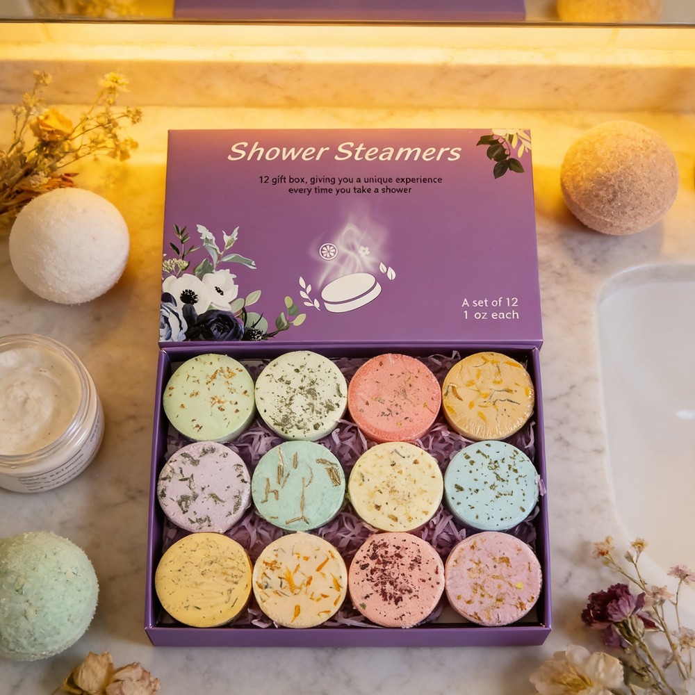 Shower Steamer 12 Pieces Slow-Release Shower Aromatherapy Sheets