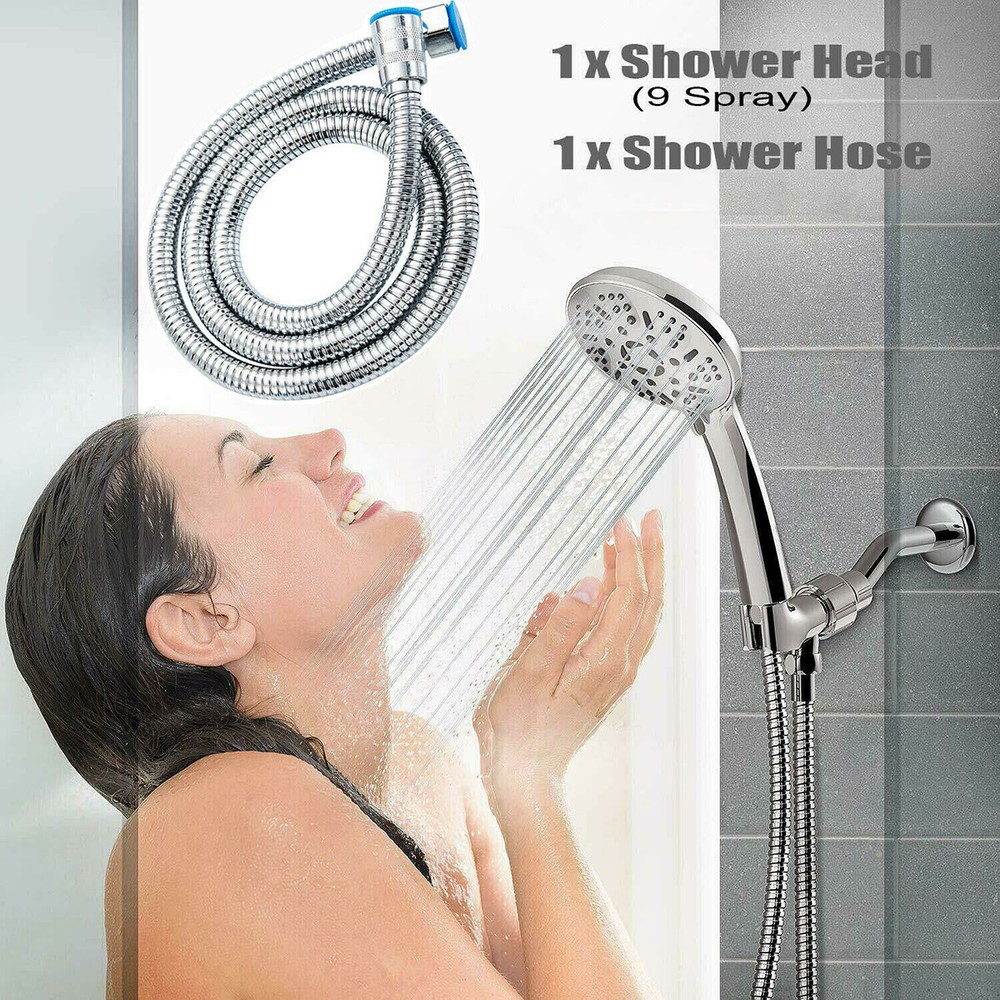 9 Functions Handheld Shower Head Set With Hose High Pressure Shower Head