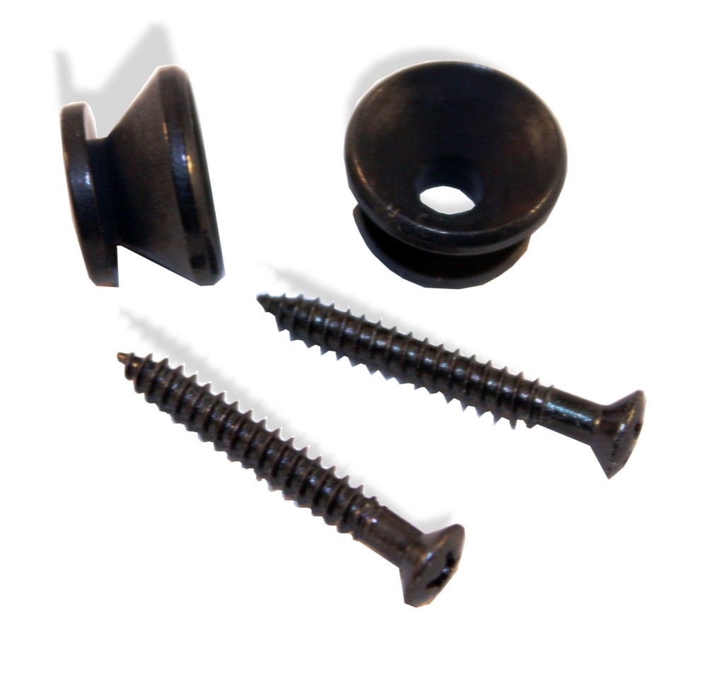 Strap Button Standard Black Pair 081150BK