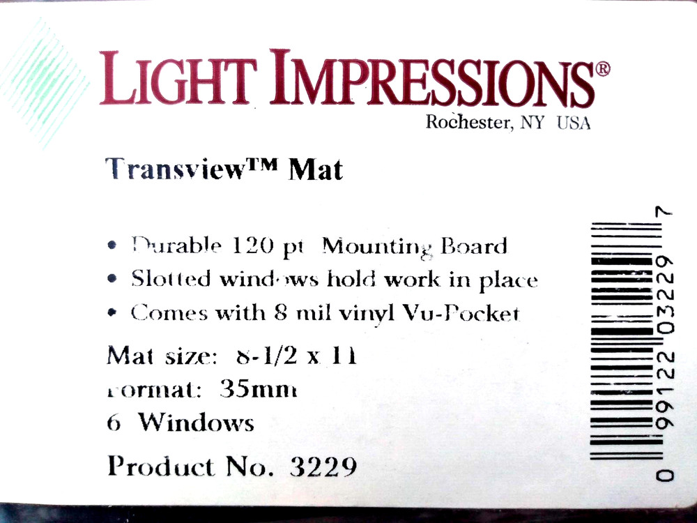 NEW! Light Impressions 35mm 6 Slide Presentation Display Storage Mat Boards