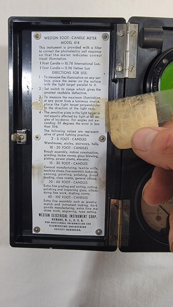 Vintage WESTON Foot Candle Meter Model 614