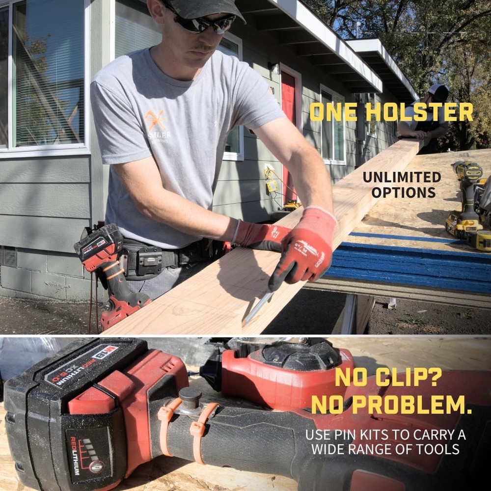 Pro | Universal Tool Holster - Gravity Locking Clip-On Black/Silver