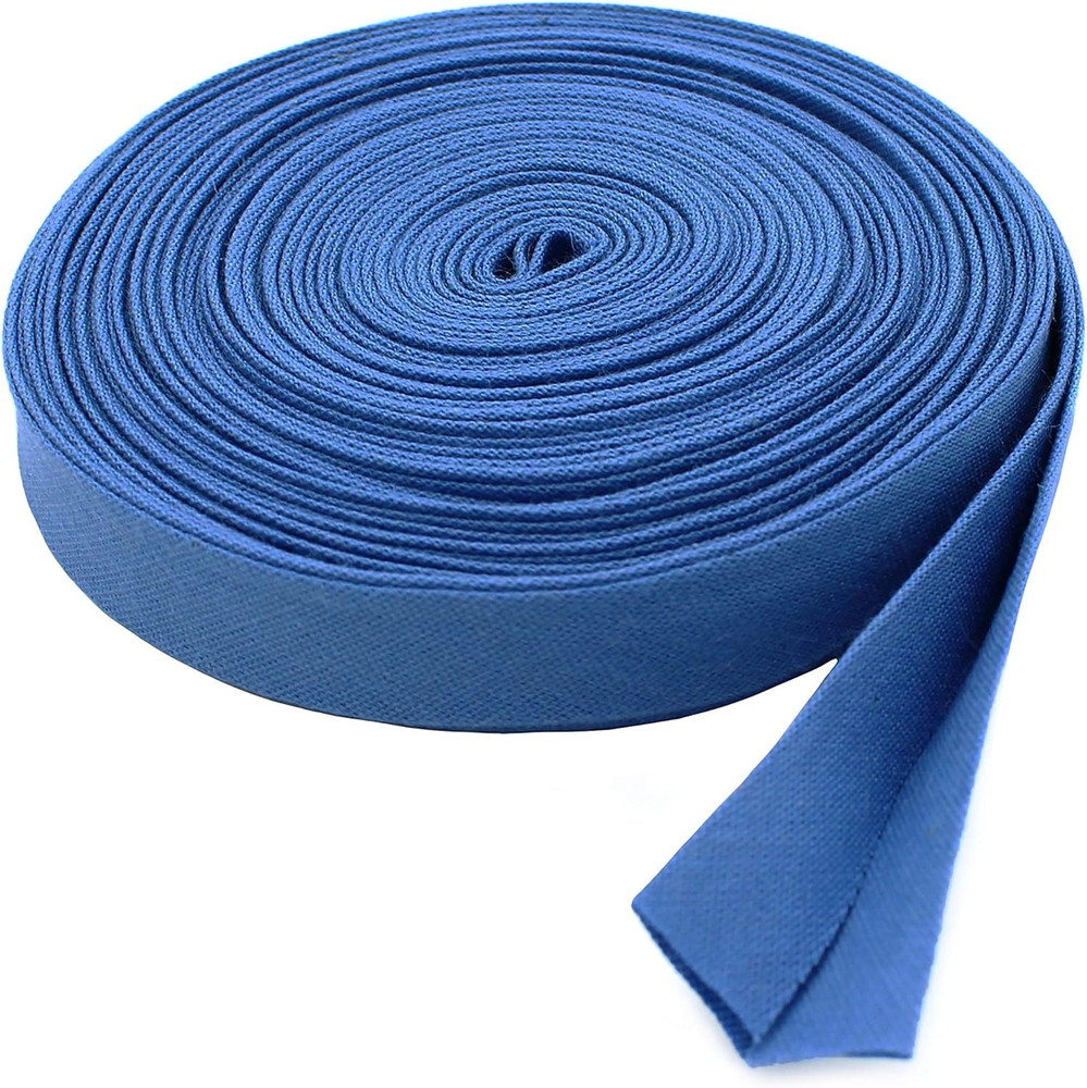 Double-Fold Bias Tape 1/2" Wide ~ Poly Cotton (5 Yards, Blue)