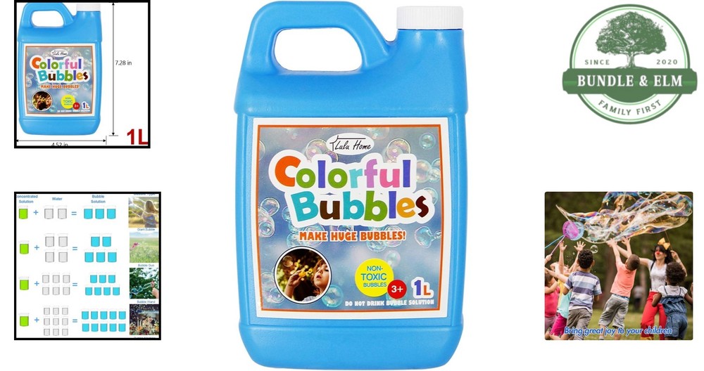 Concentrated Bubble Solution Refill for Bubble Machines and Blowers 33.8 OZ