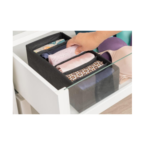 Homeline 6-Grid Drawer Organizer, Black