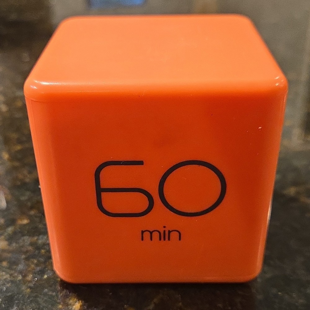 MOONS Orange Digital Timer Cube with Digital Display, Countdown, Adjustable