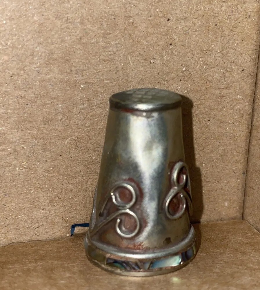 Vintage Mexico Thimble Silver Ornate Wire