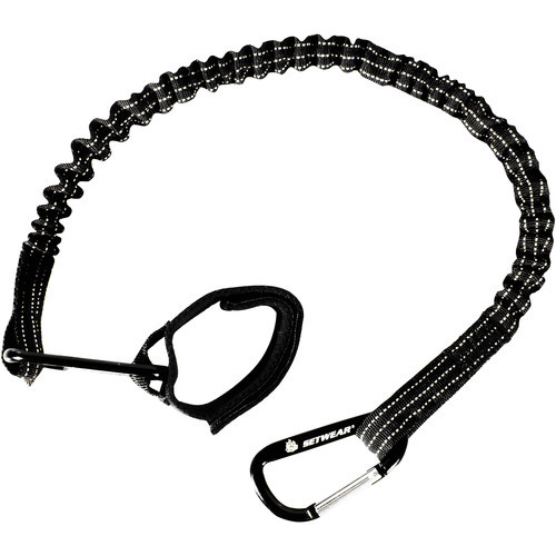 Setwear Tool Leash Black 24" extending to 38" long - Two Light Alloy Snap Hooks