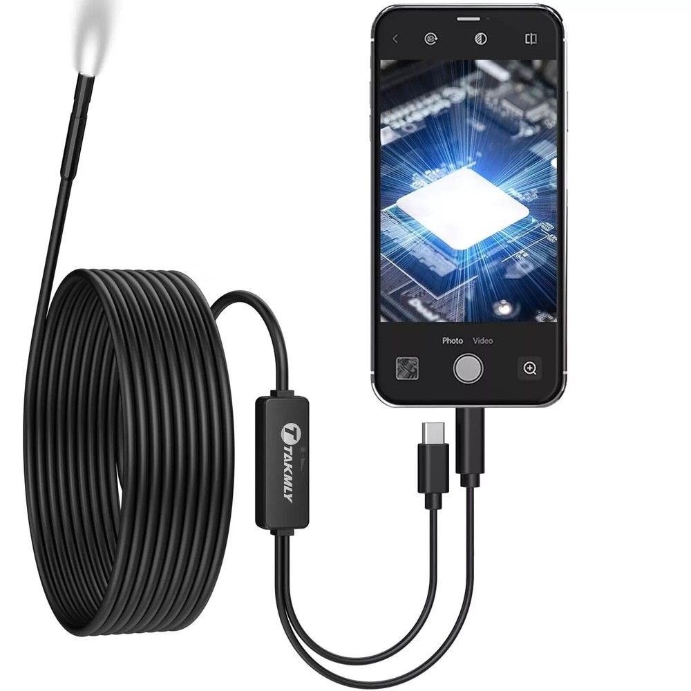 USB C Endoscope for iPhone, OTG Android Phone, 5.5 mm Borescope Inspection Sn...