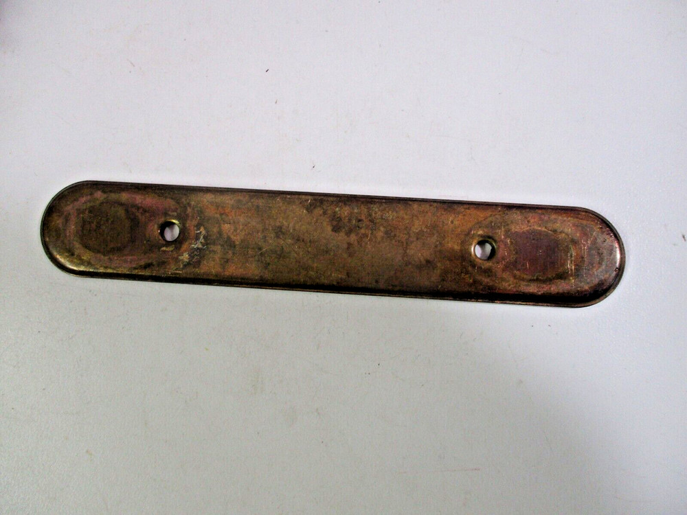 Amerock 63871 Nicely Tarnished Dark Brass Pull Handle Backplate 3" Centers Vtg