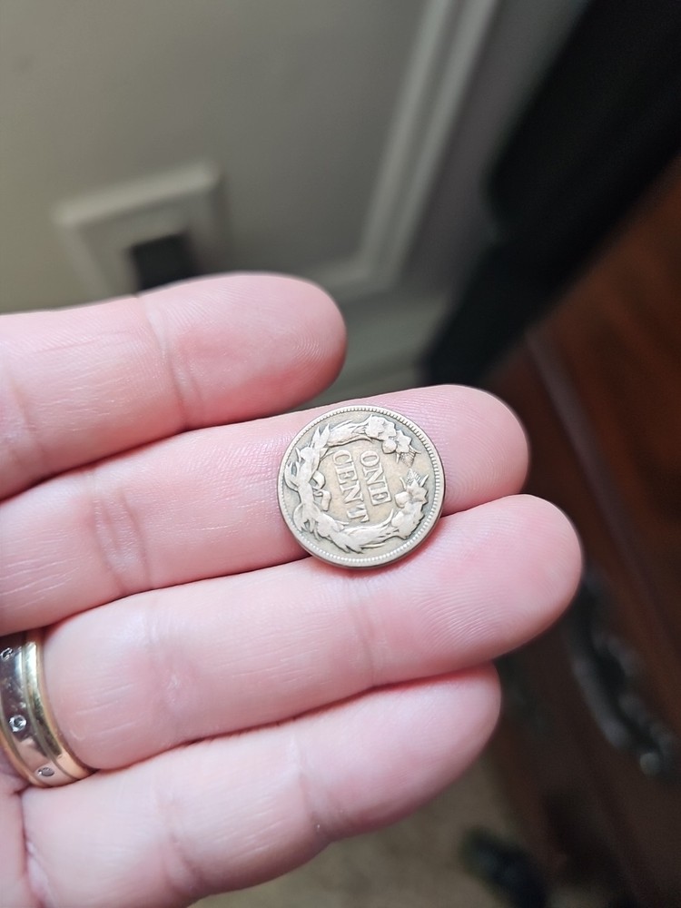 1857 Flying Eagle Cent - Rich Front & Back, F+ Details