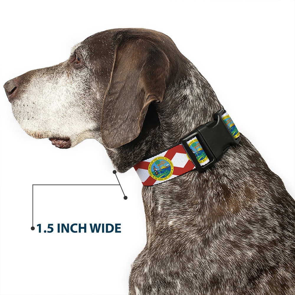 Plastic Clip Collar Florida Flag Continuous Medium 11-16.5"