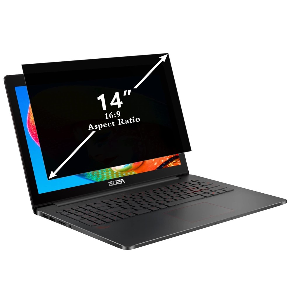 14" Laptop Privacy Screen Protector - Anti-Glare, Blue Light Filter, Scratch-Res