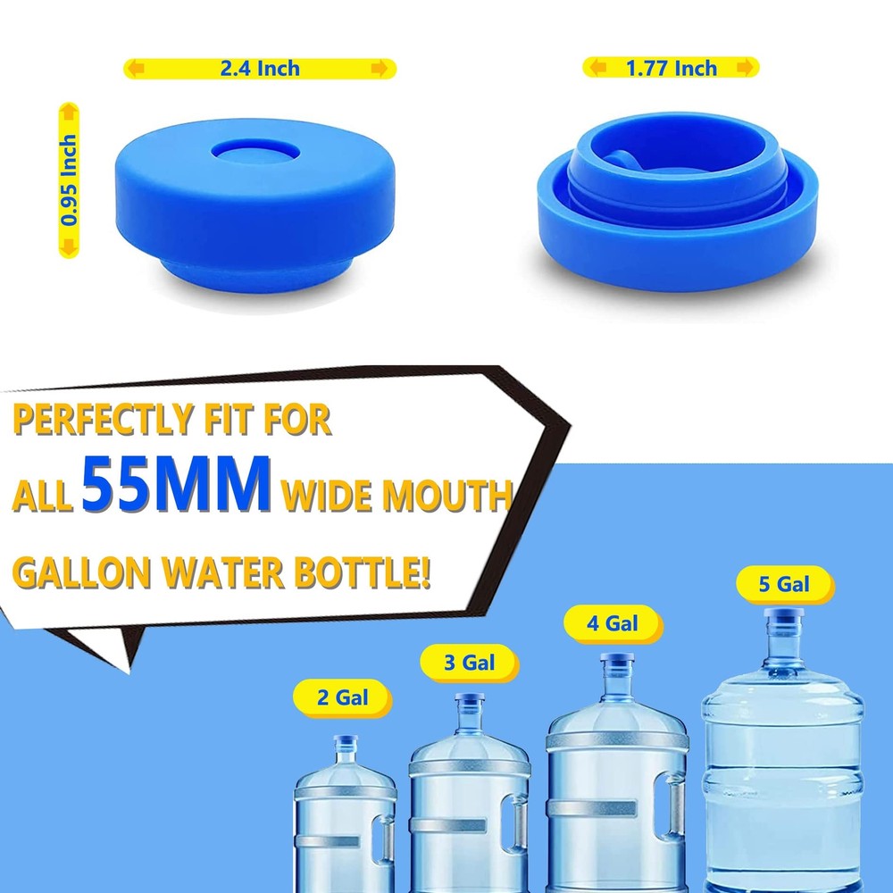 3 Pack 5 Gallon Water Jug Lids Replacement Reusable Silicone Leak Proof Jug Lid