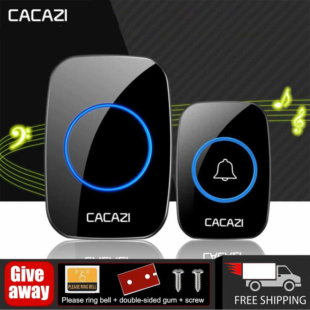 Smart wireless doorbell waterproof plug-in receiver 3 modes adjustable volume us